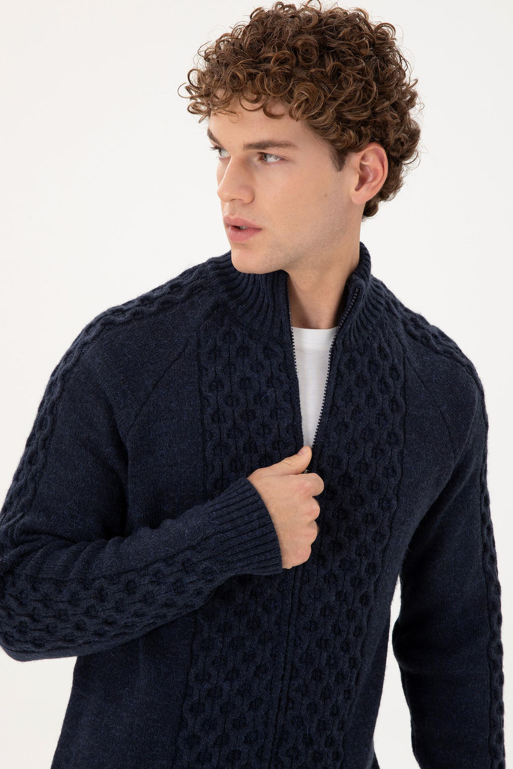 Мужской темно-синий трикотажный кардиган - U.s. polo assn фото 2