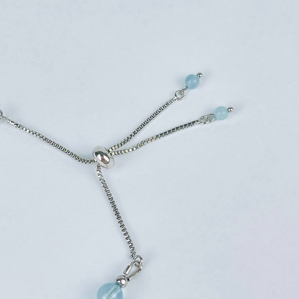 Браслет регулируемый из Аквамарина - Радуга самоцветов фото 4