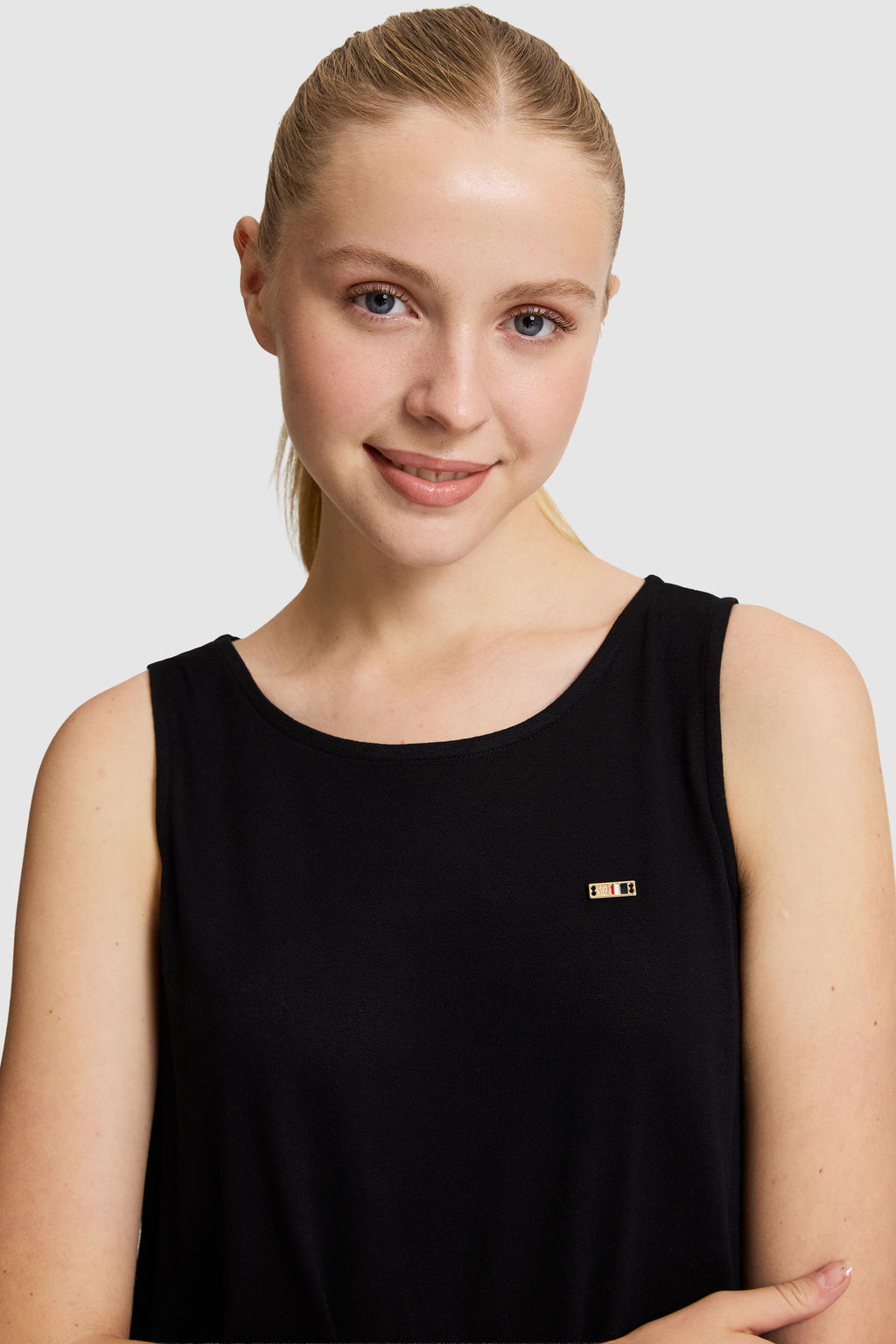 Kad_n Siyah Bisiklet Yaka Basic Ti__rt - U.s. polo assn фото 2