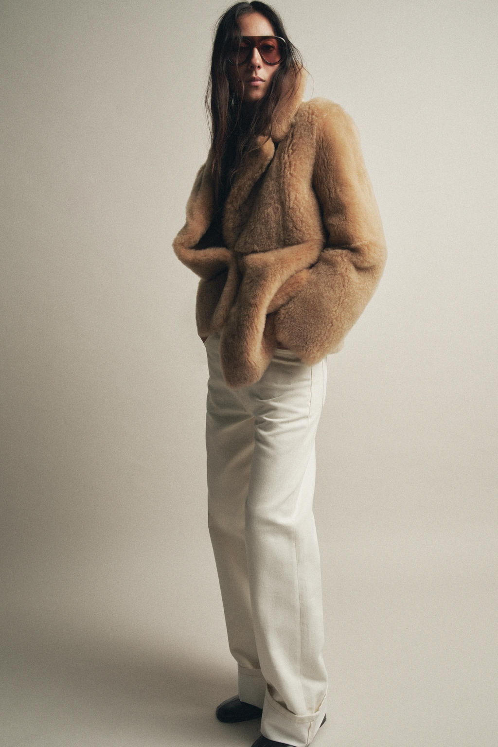 ZW COLLECTION NATURAL SHEEPSKIN COAT