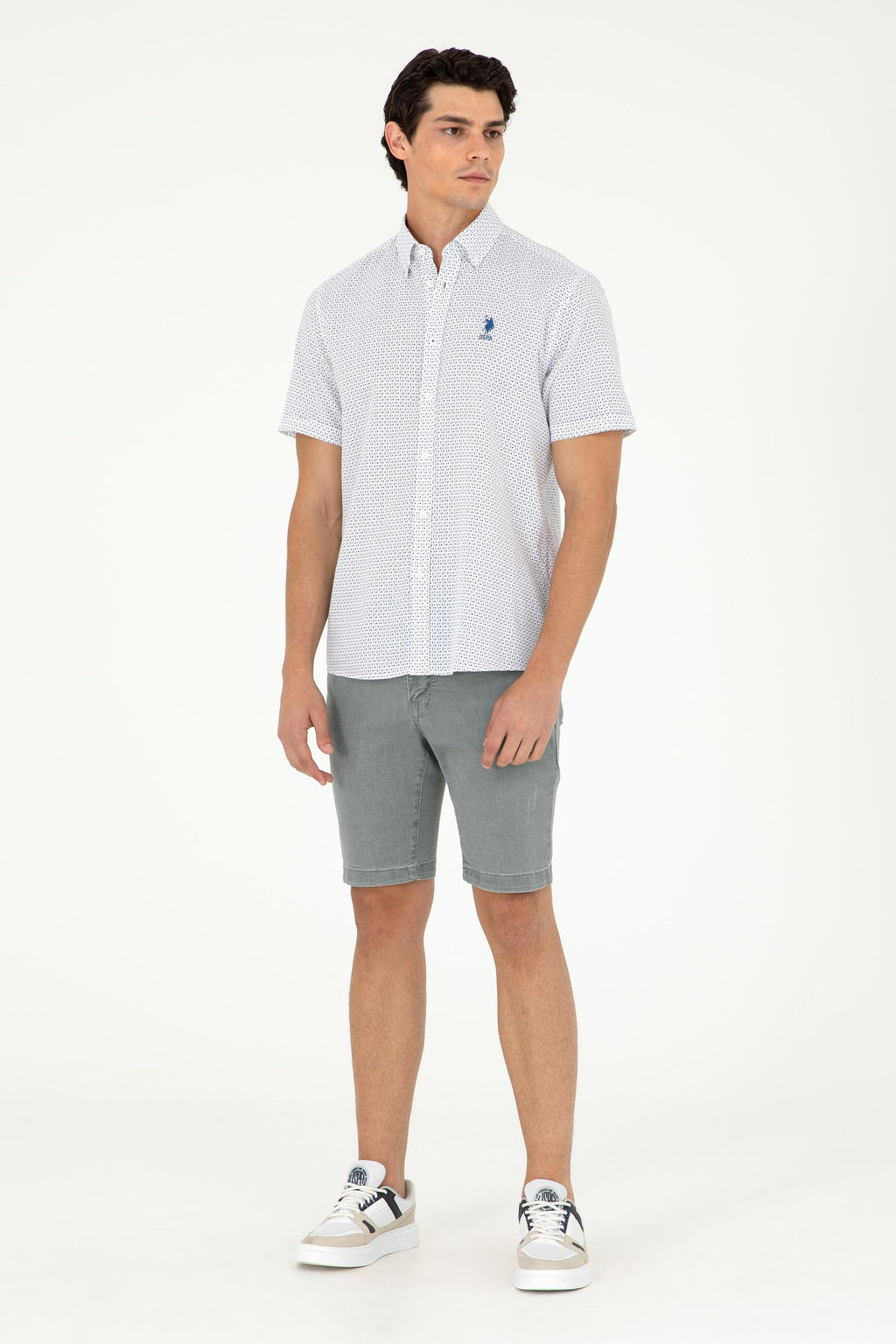 Мужская темно-синяя рубашка с коротким рукавом - U.s. polo assn фото 4