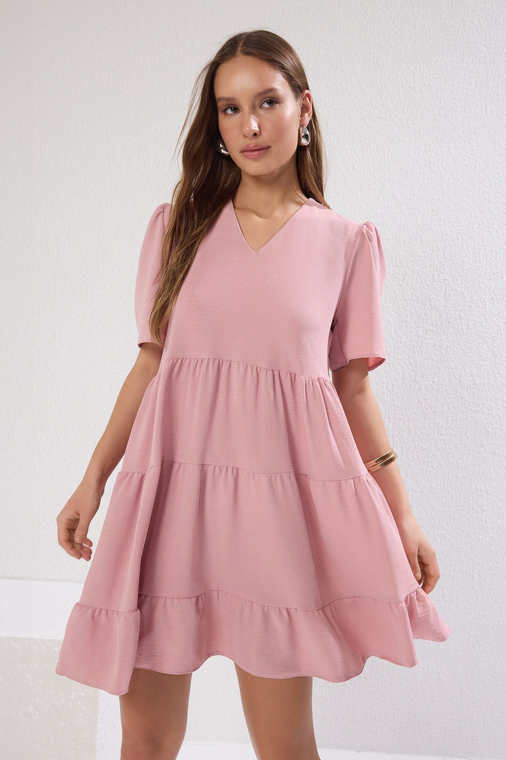 TRENDYOLMILLA Siyah Genis Kesim Mini Dokuma Elbise TWOSS20EL0400  фото 68