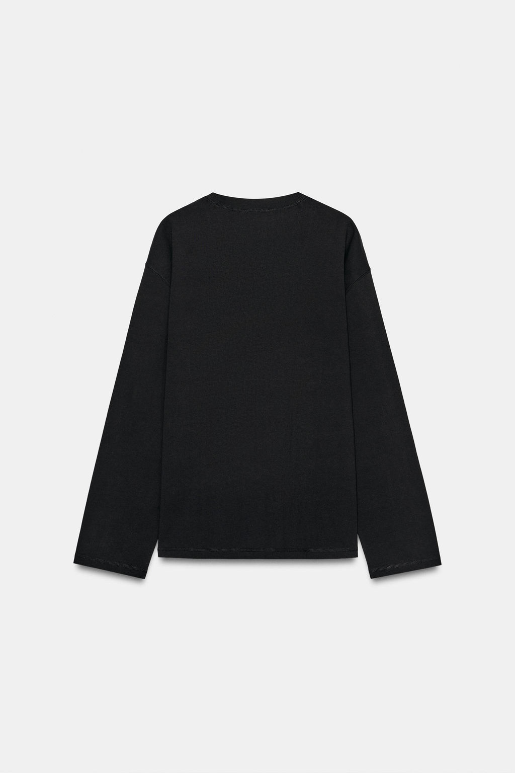 CAMISETA ESCOTE PICO ALGOD?N / Negro - Zara фото 6