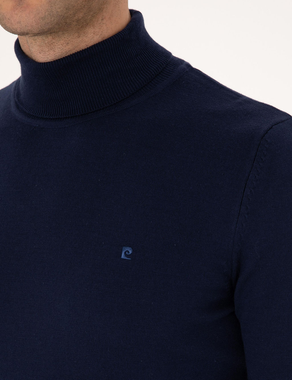 A__k Lacivert Slim Fit Bal_k__ Yaka Basic Triko Kazak - Pierre cardin фото 7