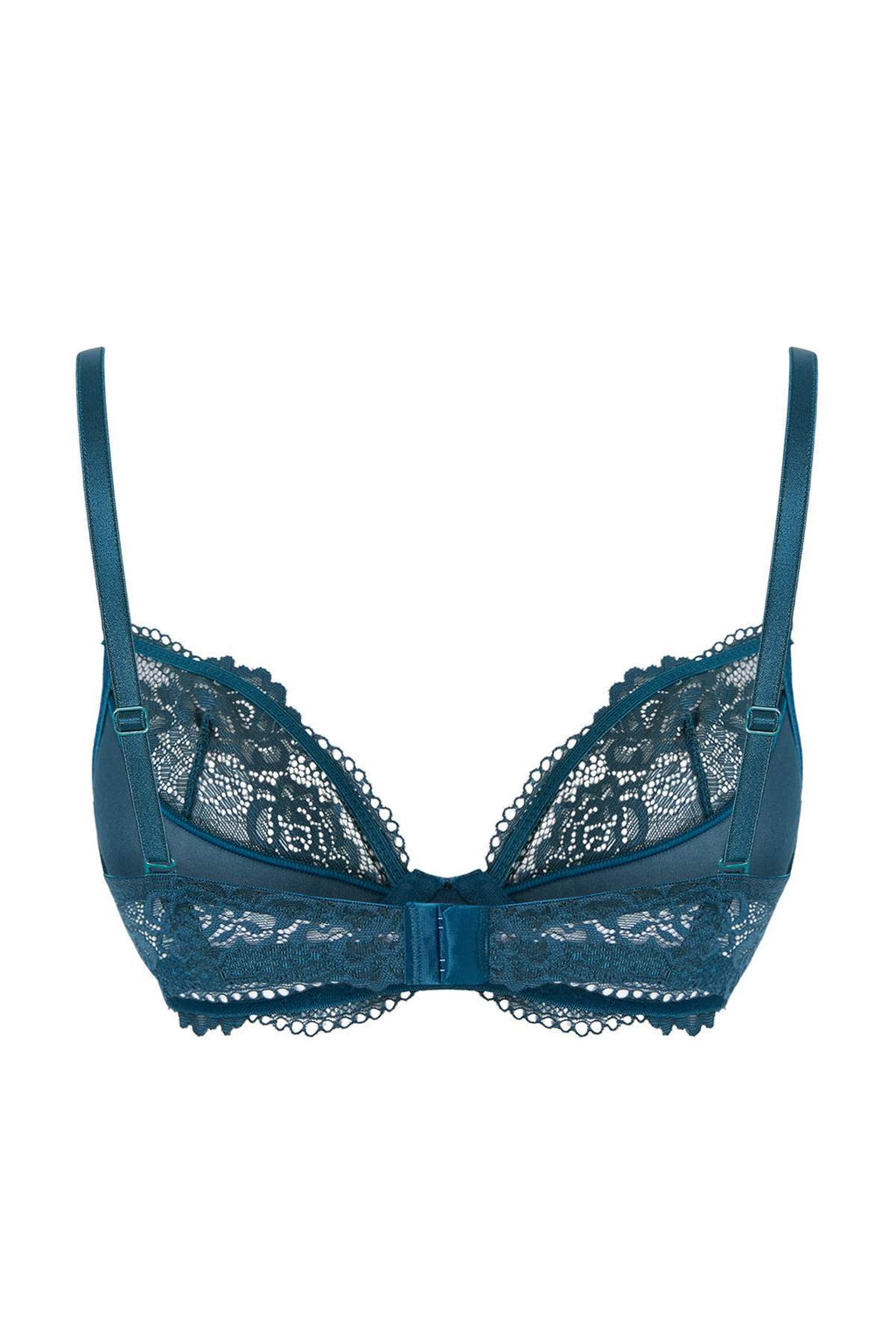 Petrol Tekli Dantel Balenli Ajurlu Sabit Kap Balconette Sutyen THMSS24SU00030
