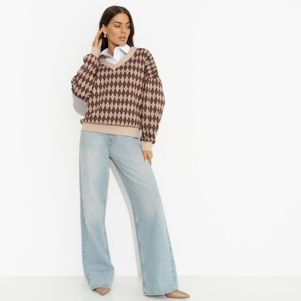 Свитшот свободного кроя, Весьма изящна (caramel) - Charutti фото 4