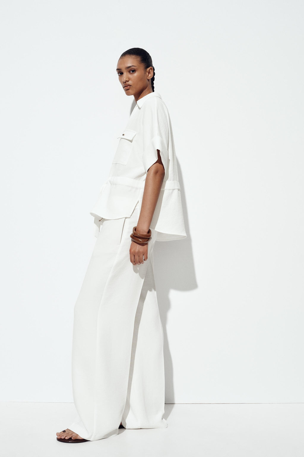 WIDE-LEG TROUSERS WITH ELASTIC WAIST - Zara фото 11