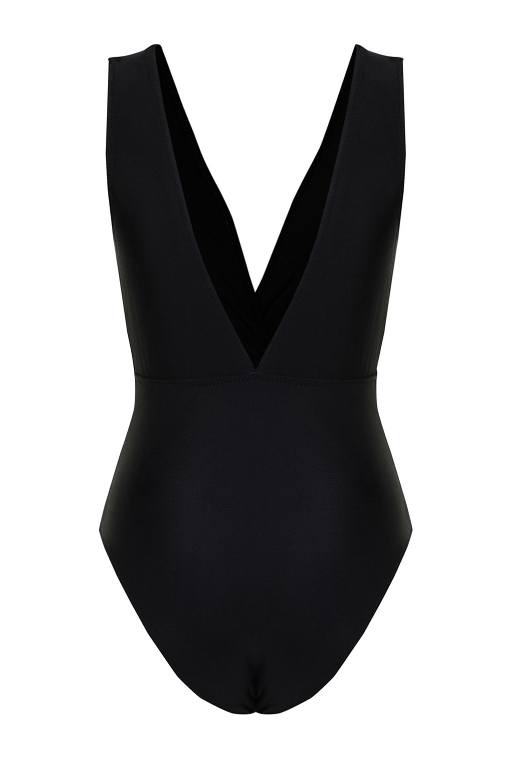 TRENDYOLMILLA Siyah Derin V Yaka Drapeli Regular Mayo TBESS24MA00144  фото 8