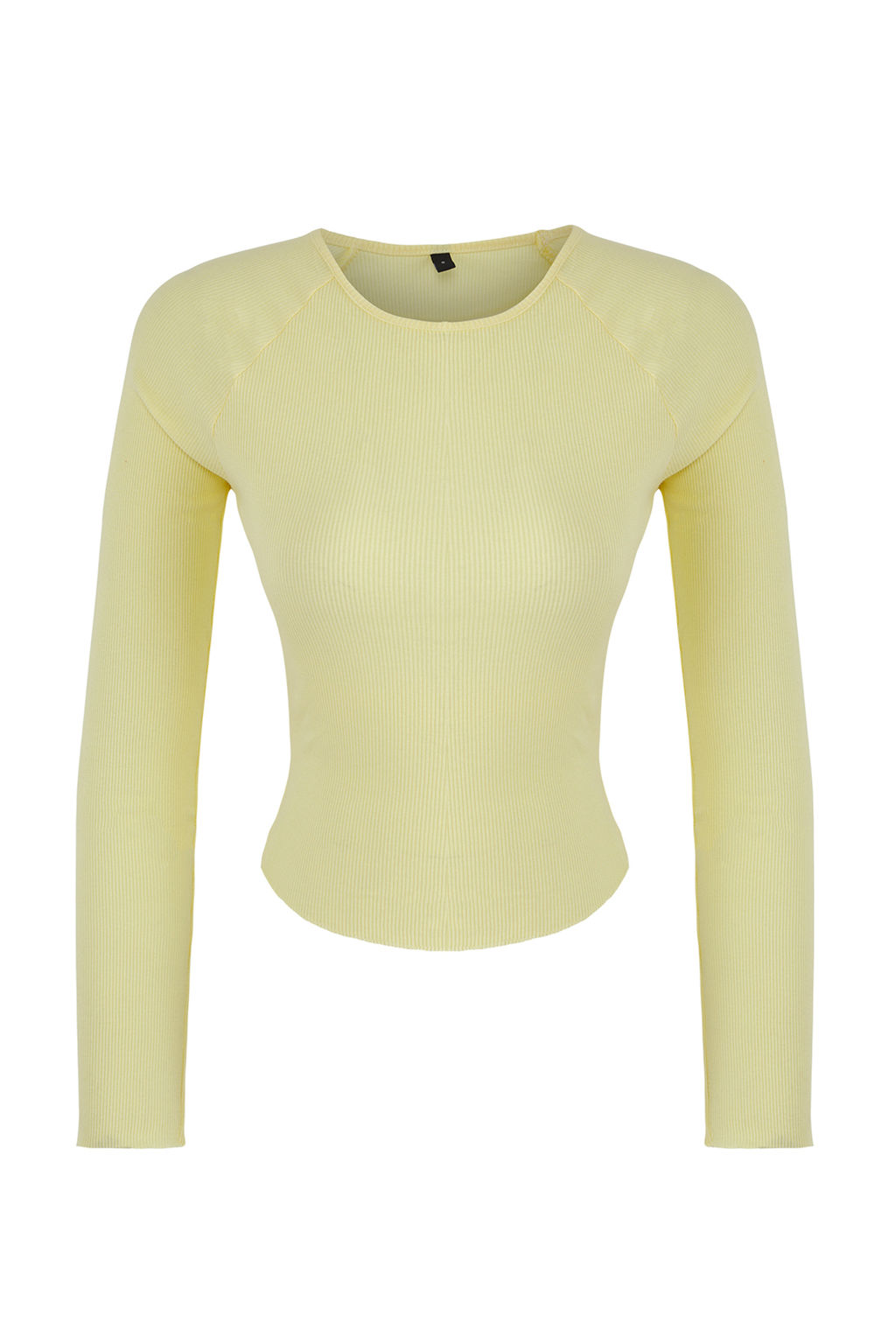 Teen Ac?k Sar? Fitted/Vucuda Oturan Crop/K?sa Orme Bluz TWOAW26BZ00080 - Trendyolmilla фото 5