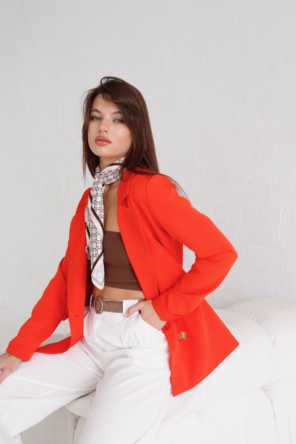 12628 Двубортный жакет красно-оранжевый - Martichelli фото 33