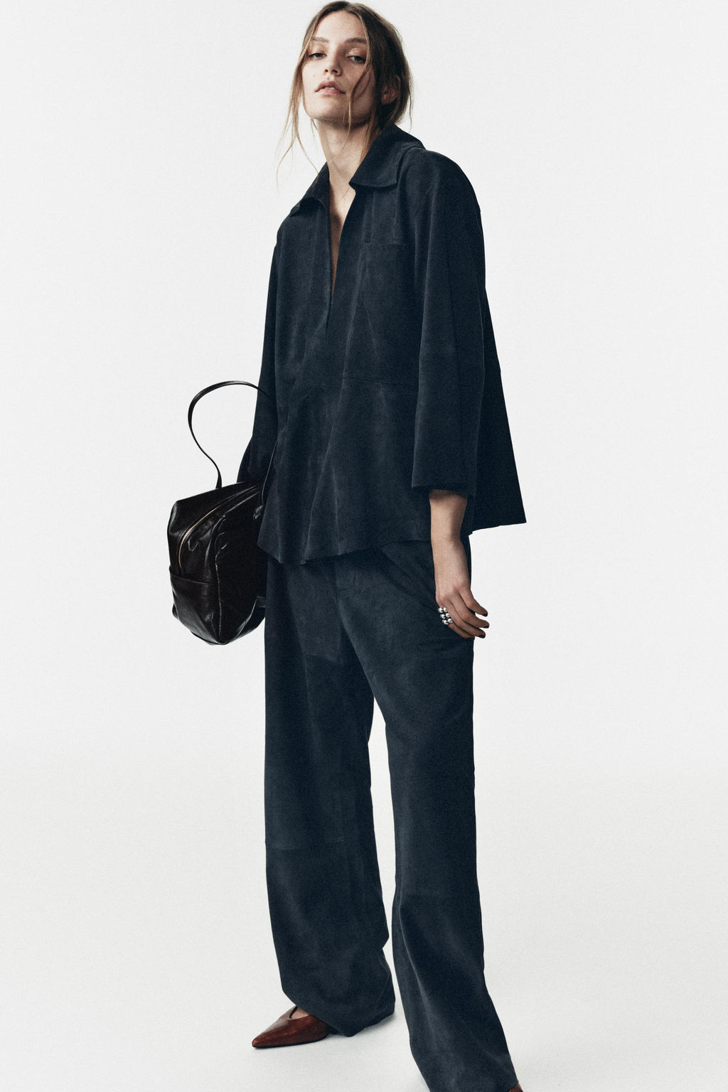 LIMITED EDITION SUEDE LEATHER POCKET SHIRT - Zara фото 11