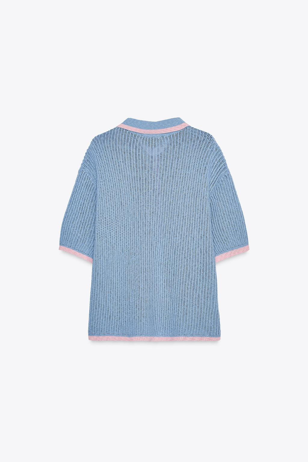 COLLAR POLO CARDIGAN - Zara фото 6