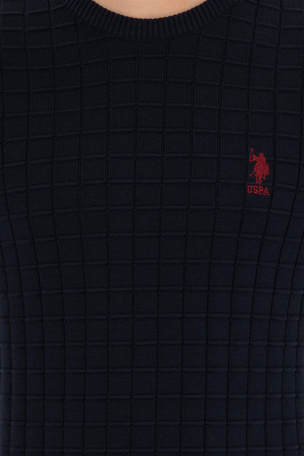 Мужской темно-синий трикотажный свитер с круглым вырезом Неожиданная скидка в корзине - U.s. polo assn фото 6