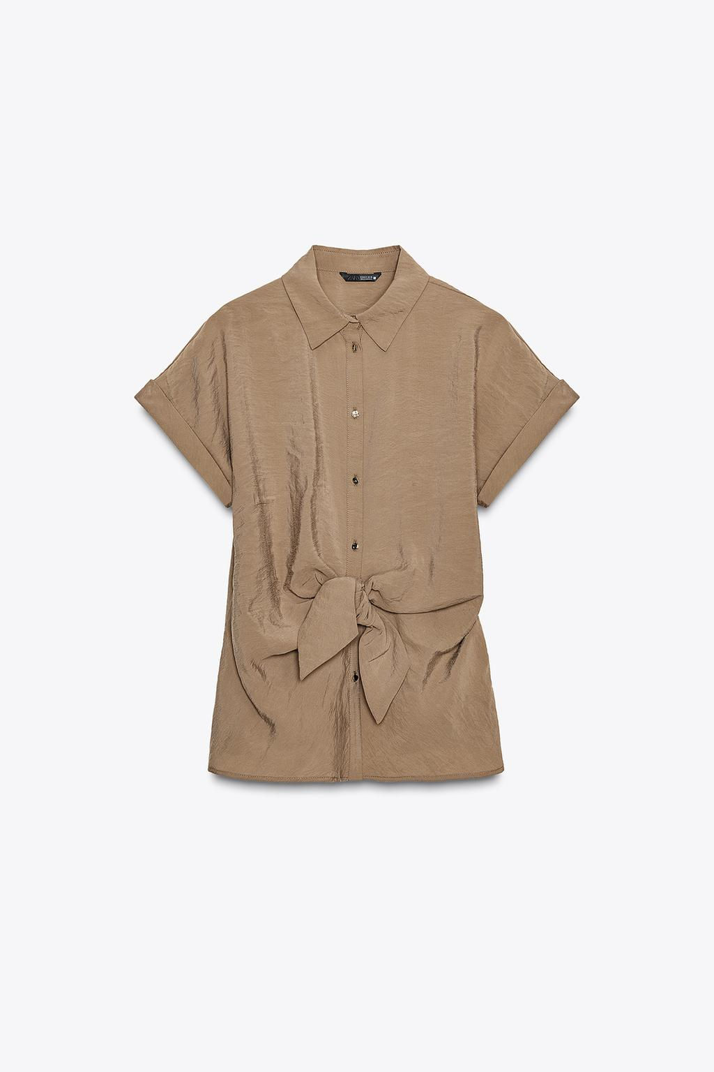 SHORT SLEEVE KNOT SHIRT - Zara фото 7