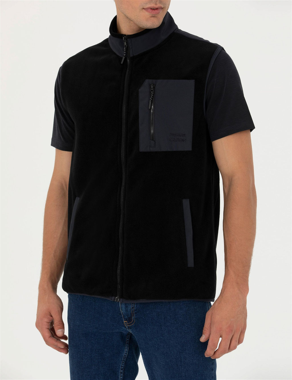 Siyah Regular Fit Polar Yelek - Pierre cardin фото 6