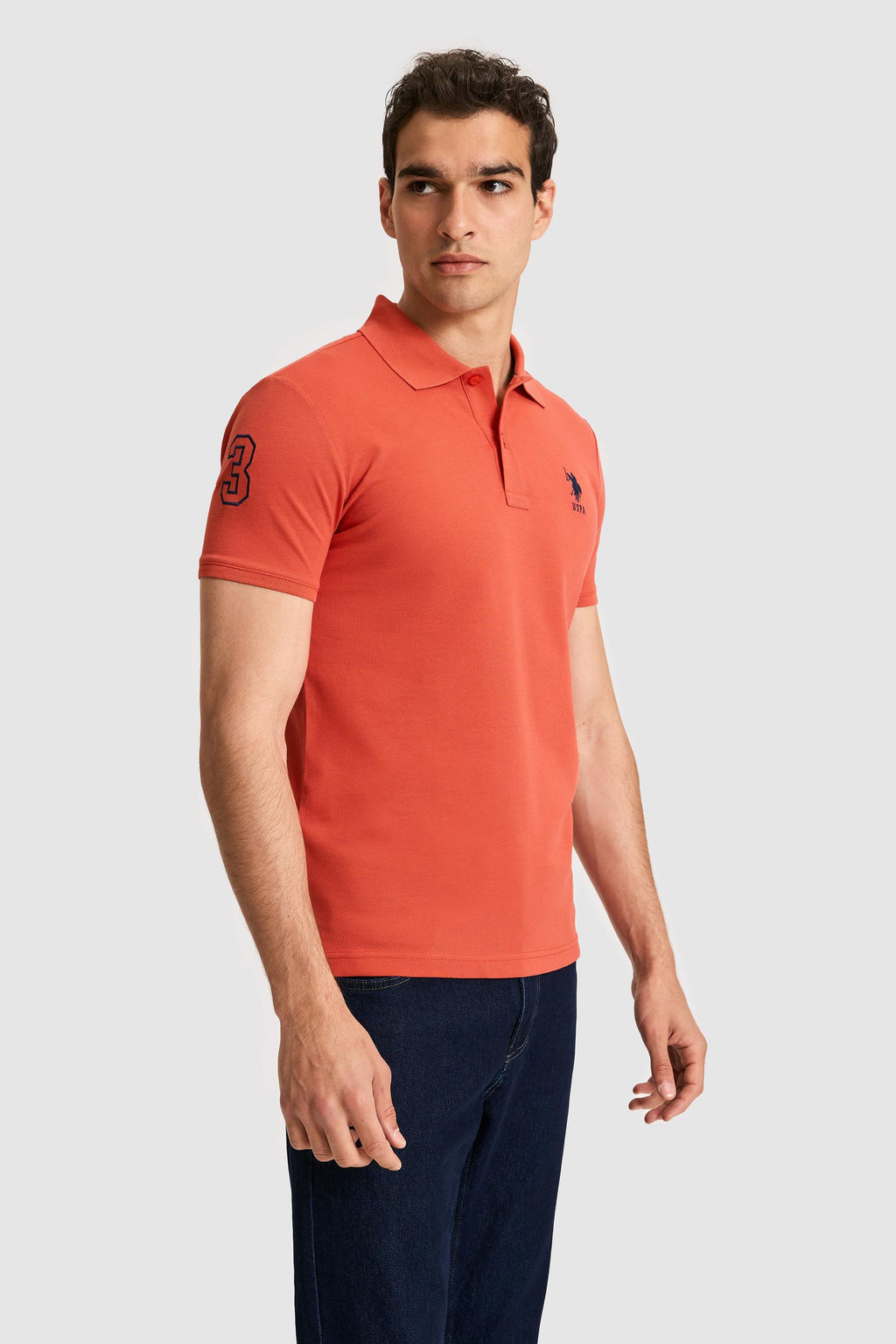 Erkek Slim Fit Polo Yaka Kiremit Basic Ti__rt - U.s. polo assn фото 3