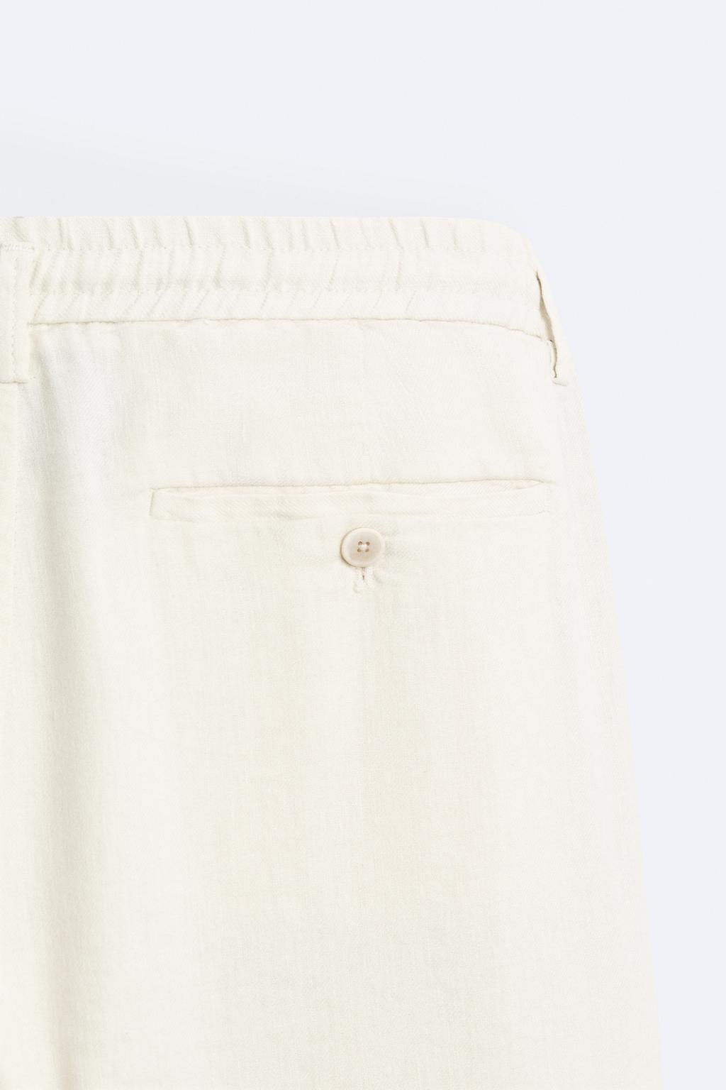 PLEATED COTTON - LINEN TROUSERS - Zara фото 10