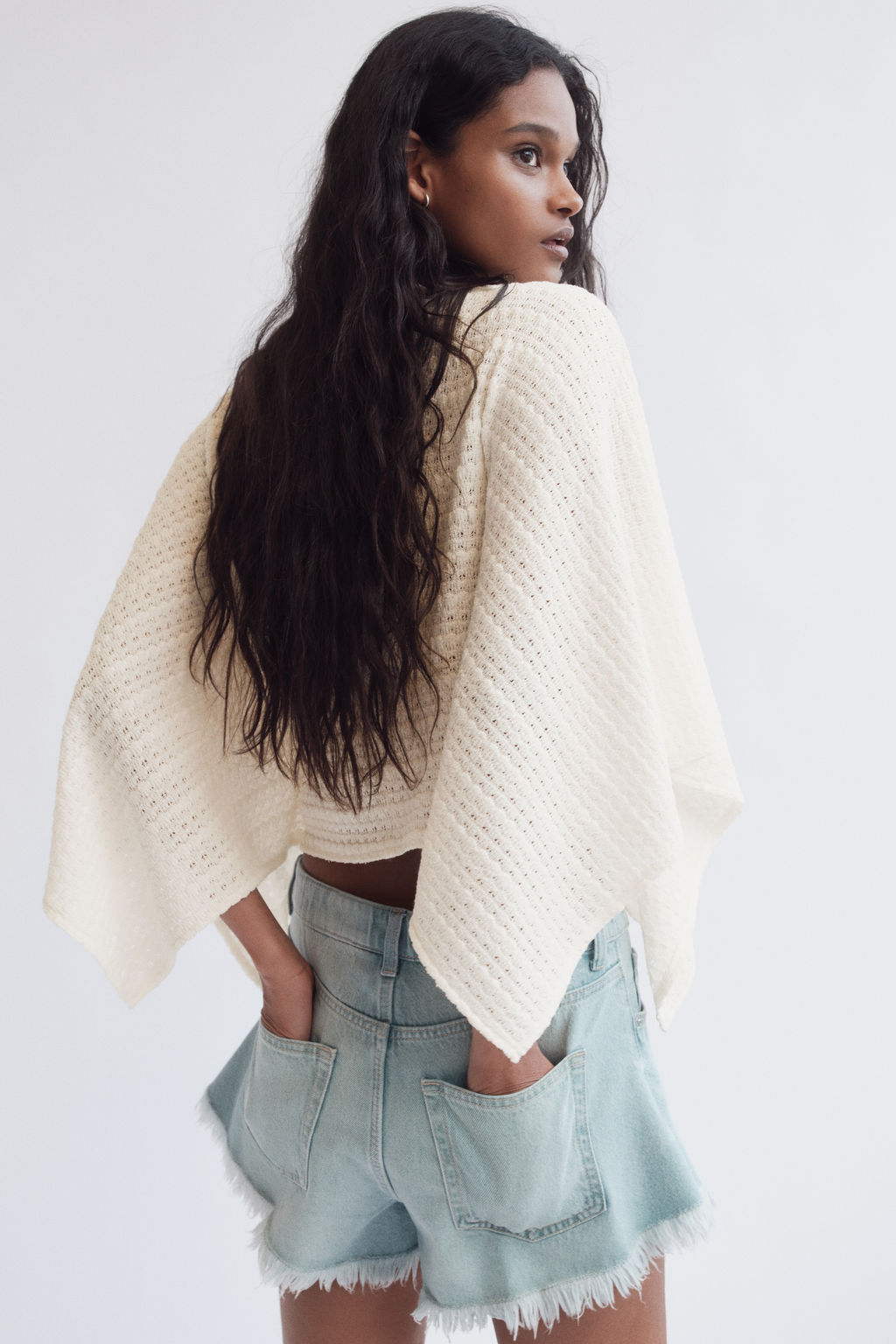 Top capa en punto con textura - H&m фото 5