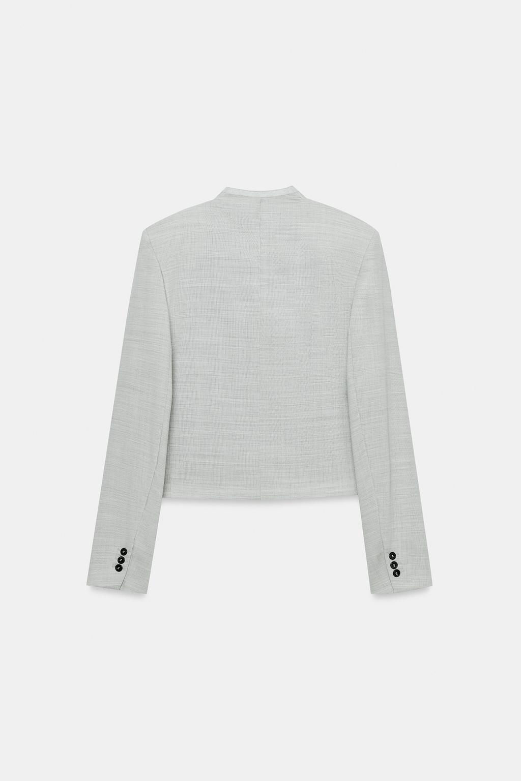 BLAZER CROPPED ZW COLLECTION LIMITED EDITION / Gris claro - Zara фото 14