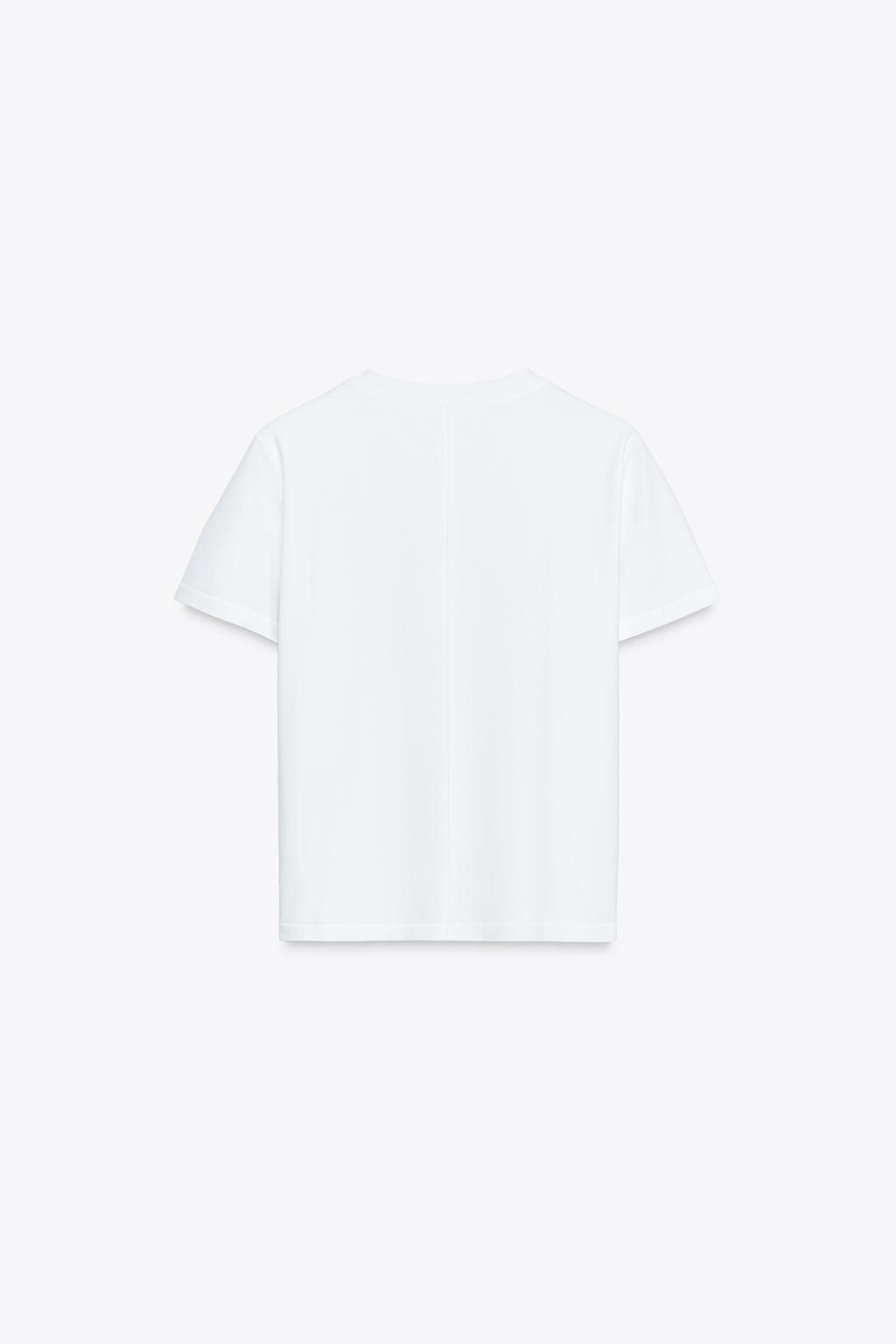 MERCERISED COTTON T-SHIRT - Zara фото 6