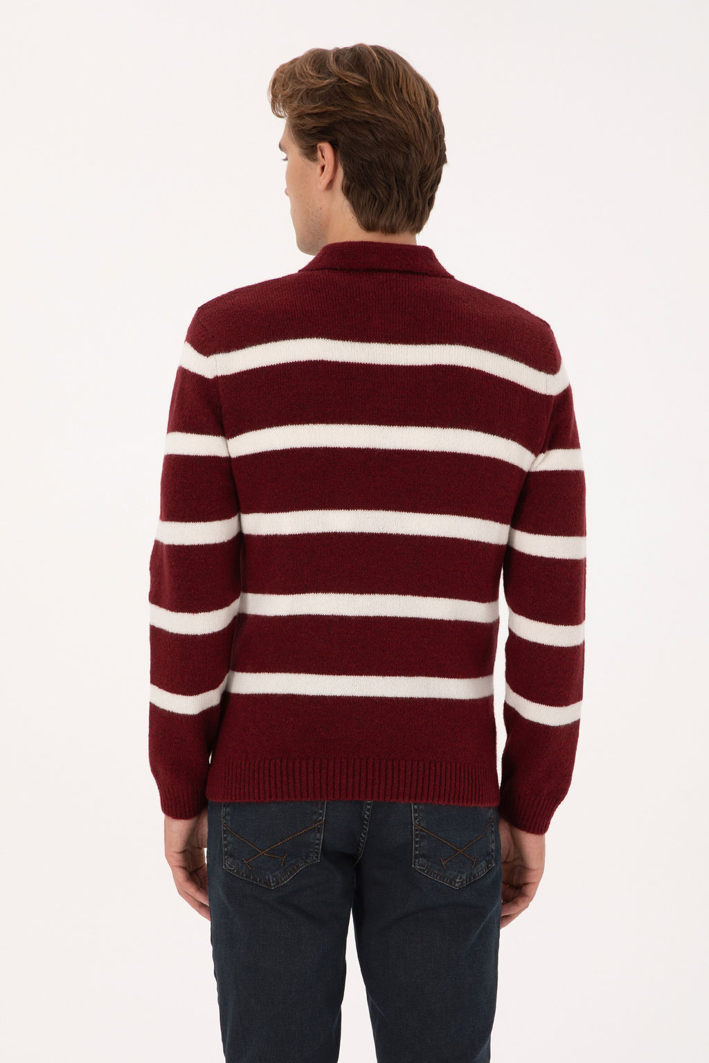 Erkek Regular Fit Polo Yaka Bordo Kazak - U.s. polo assn фото 12