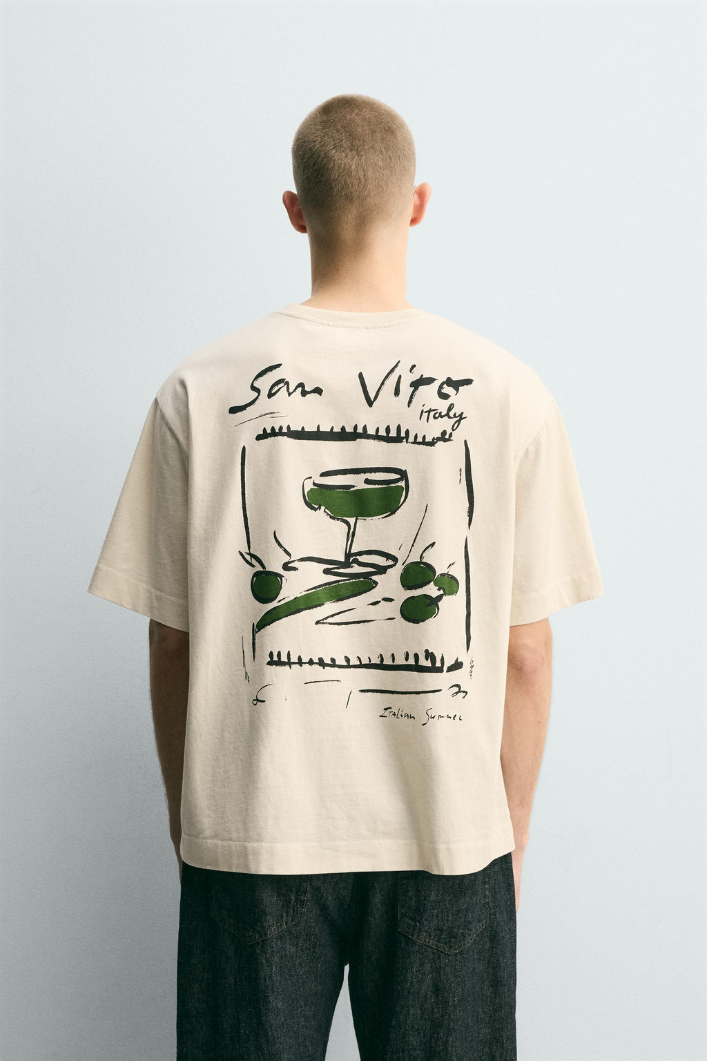 CAMISETA TEXTOS ESTAMPADOS / Crudo / Beige