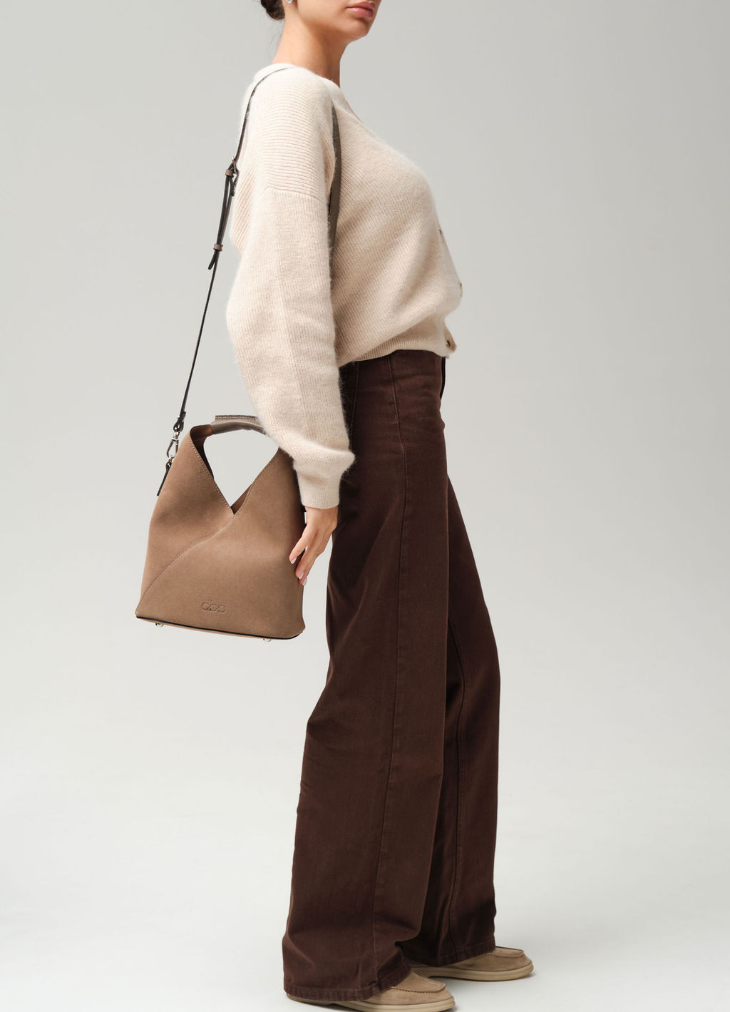 Замшевая сумка Rebecca DBR 31370 серо-коричневый фото 8