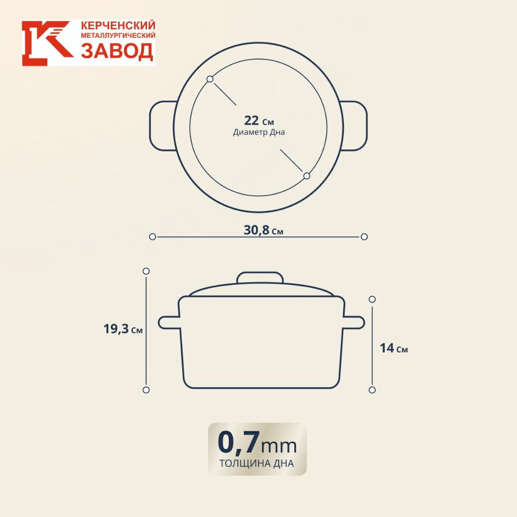 ЭМ_Кастрюля 5,0 л цилиндр ((декор) арт. 41804-162/6 КМК