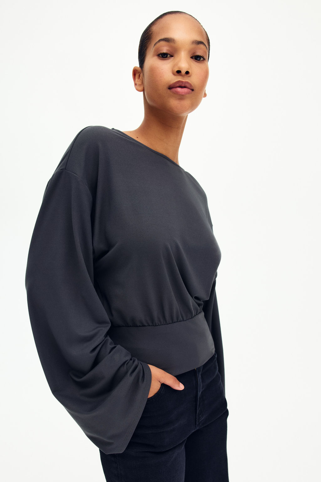 Top fruncido de punto - H&m фото 2