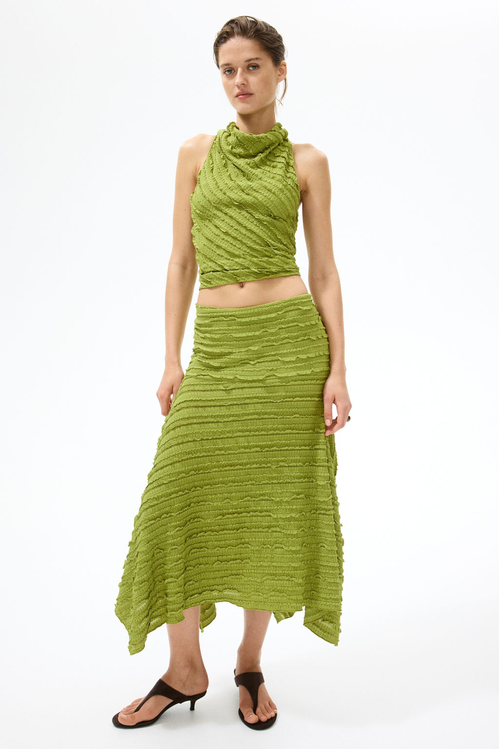 Top drapeado con ribetes de volante - H&m фото 3