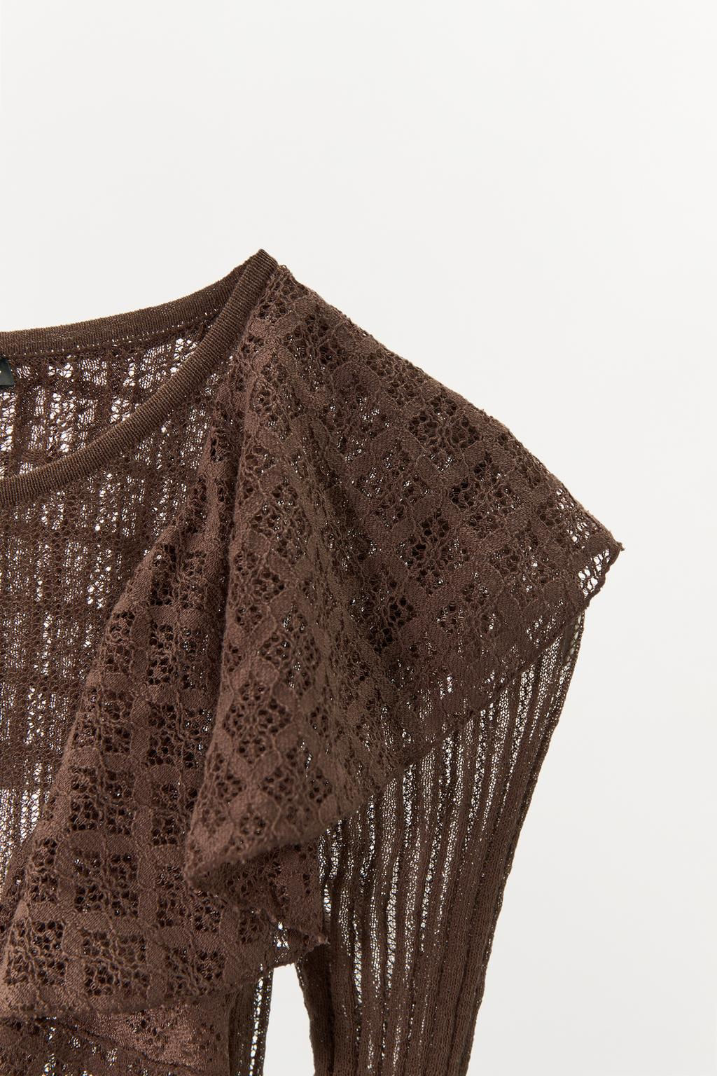 RUFFLED KNIT TOP - Zara фото 7