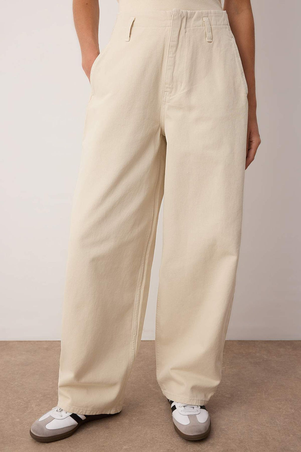 Ekru Cep Detayl? Yuksek Bel Baggy Jeans TWOAW26JE00015 - Trendyolmilla фото 3