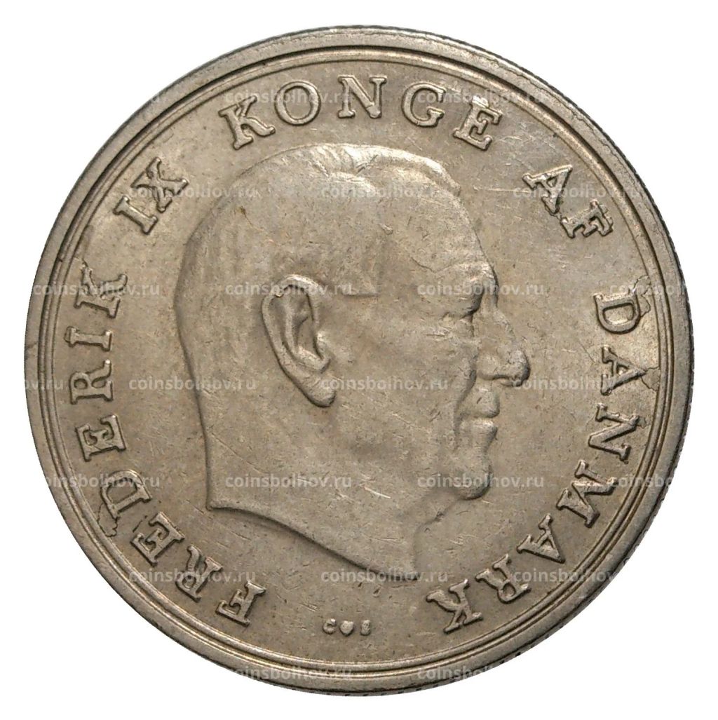Монета 1 крона 1967 года Дания