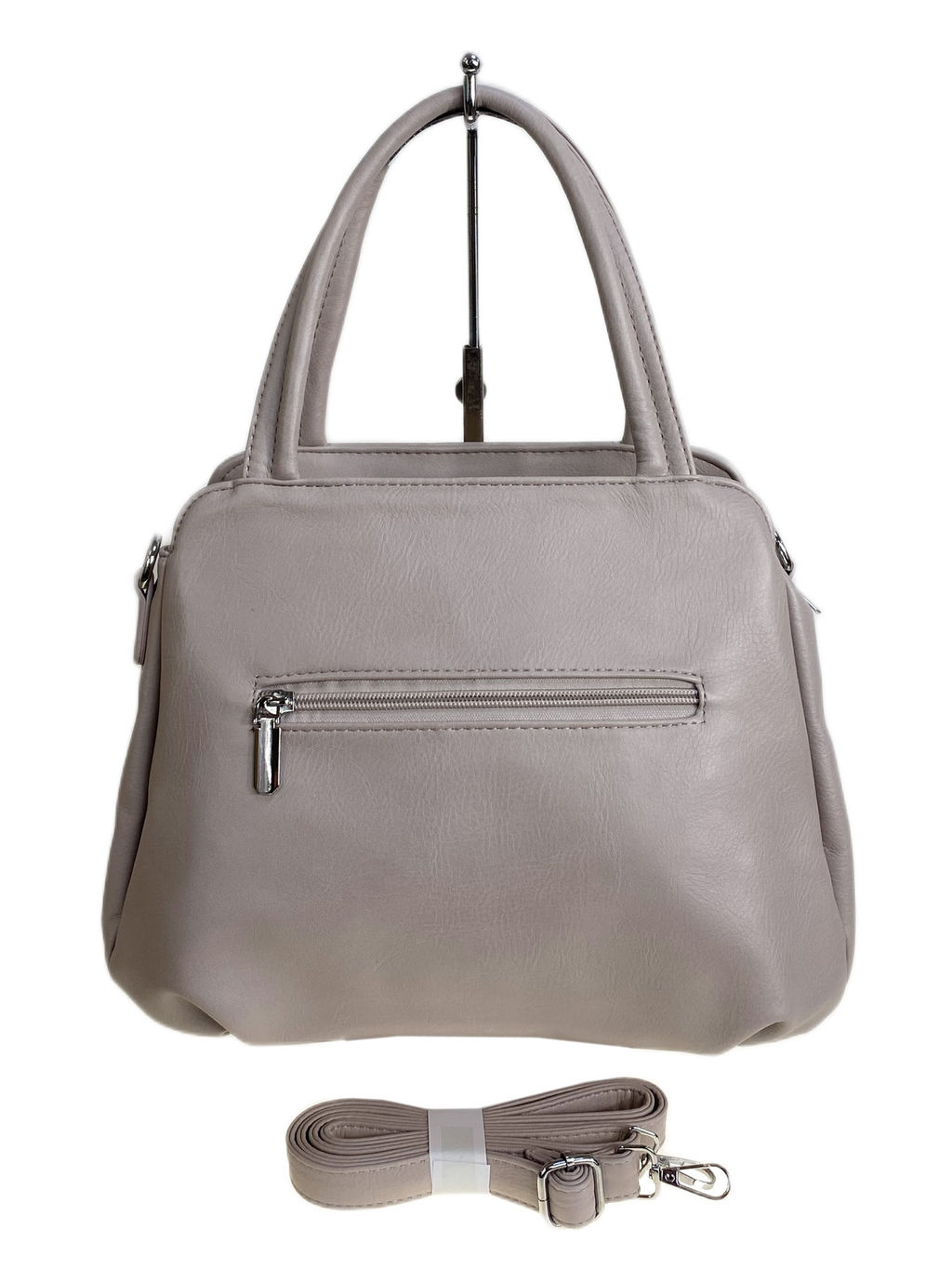 Женская сумка из искусственной кожи, цвет серо-белый - Greta фото 2