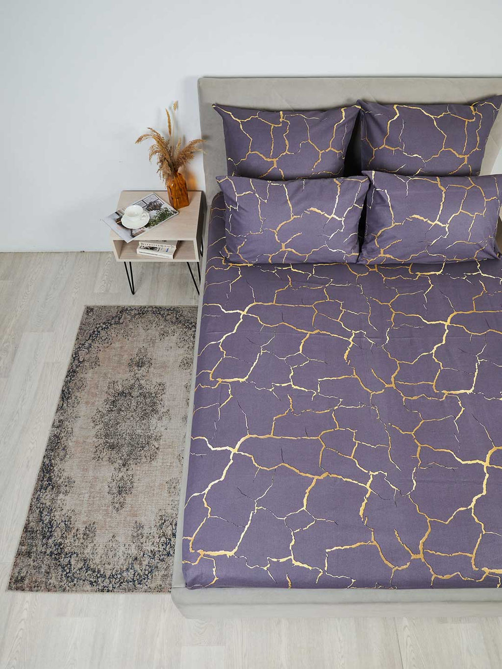 Простыня бязь - Кракле, цвет серый 150х215