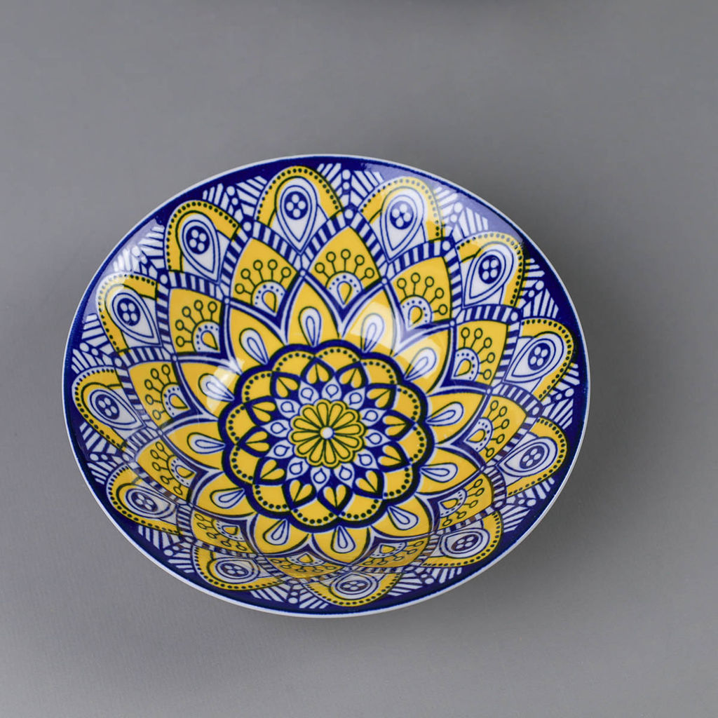 Тарелка глубокая суповая 650 мл / 4805-8 (уп 60) Сине-желтый орнамент - Галеонтрейд фото 3