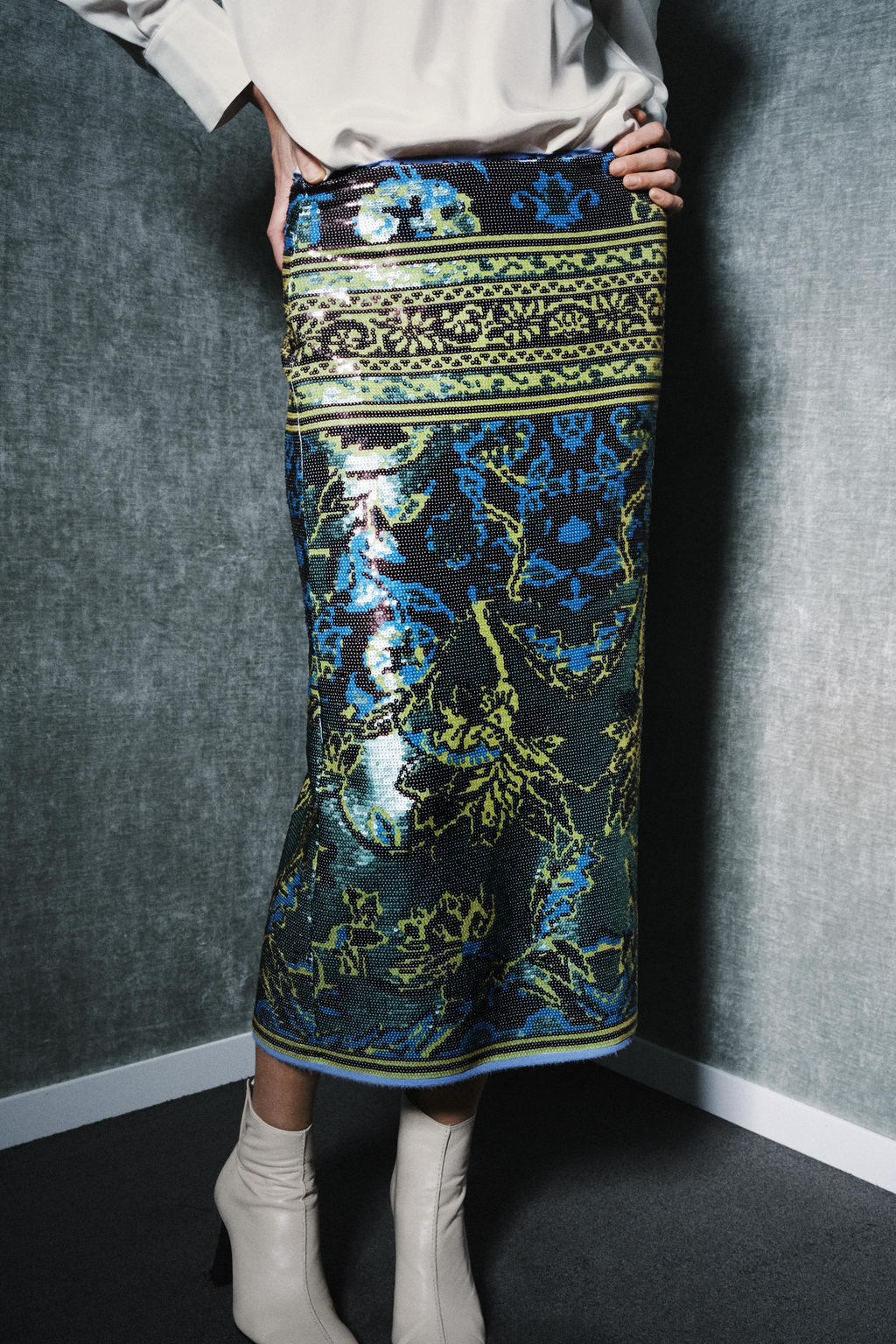 ZW COLLECTION LIMITED EDITION SEQUIN MIDI SKIRT - Zara фото 6