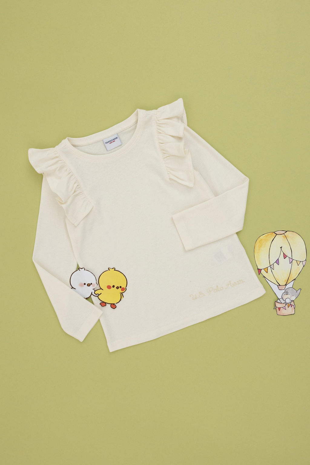 Кремовый свитшот для девочки Неожиданная скидка в корзине - U.s. polo assn фото 3