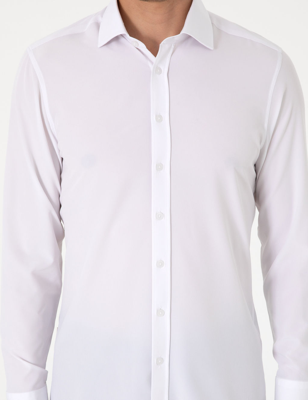 Beyaz Ekstra Slim Fit Uzun Kollu G_mlek