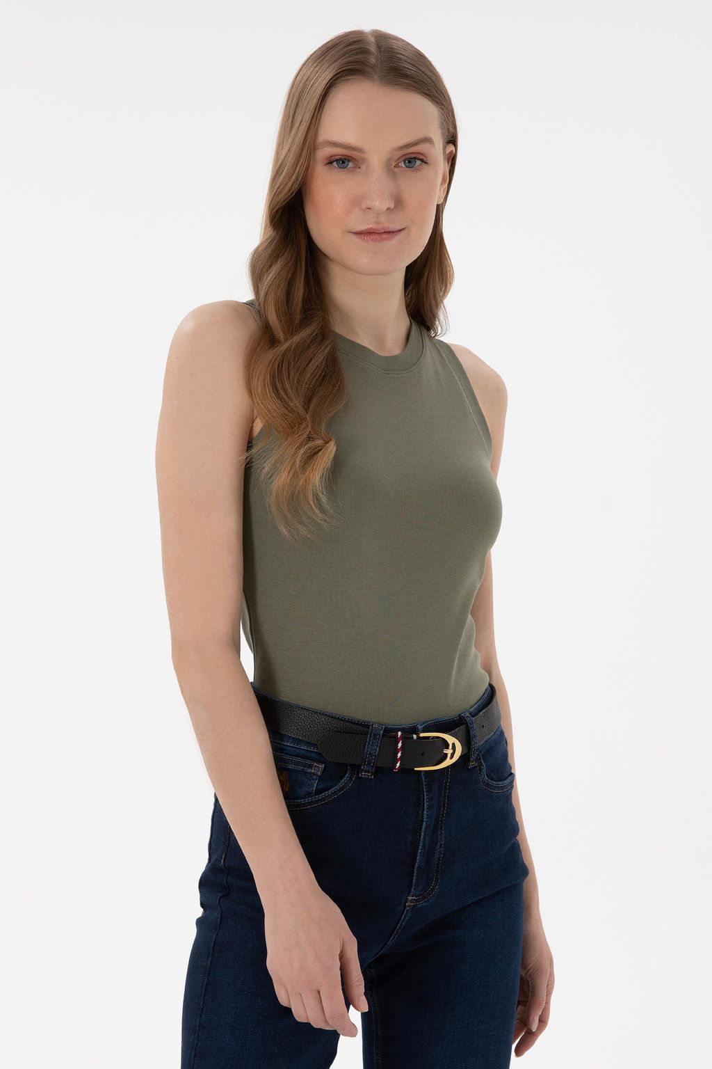 Kad_n Koyu Haki Basic Ti__rt Sepette S_rpriz _ndirim