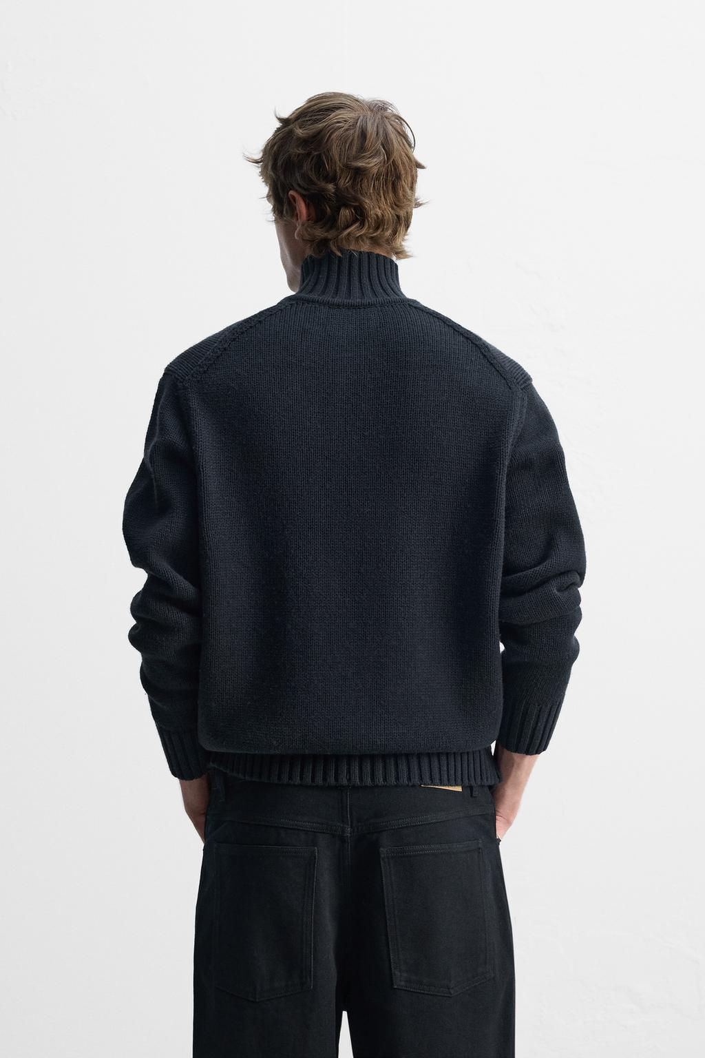 COTTON-WOOL BLEND BUTTON-UP SWEATER - Zara фото 12