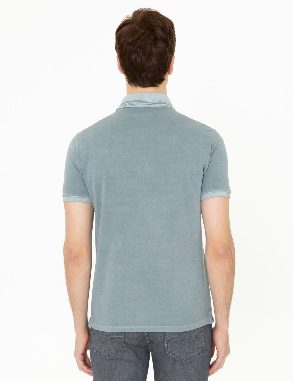 Gri Polo Yaka Slim Fit T-Shirt - Cacharel фото 5