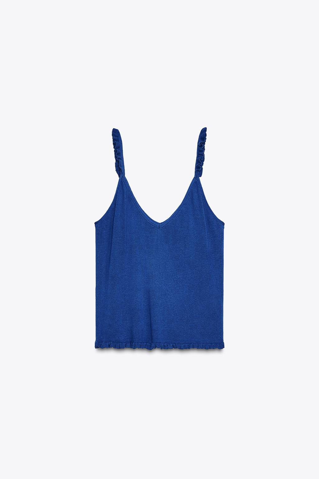 RUFFLED STRAPPY KNIT TOP - Zara фото 6