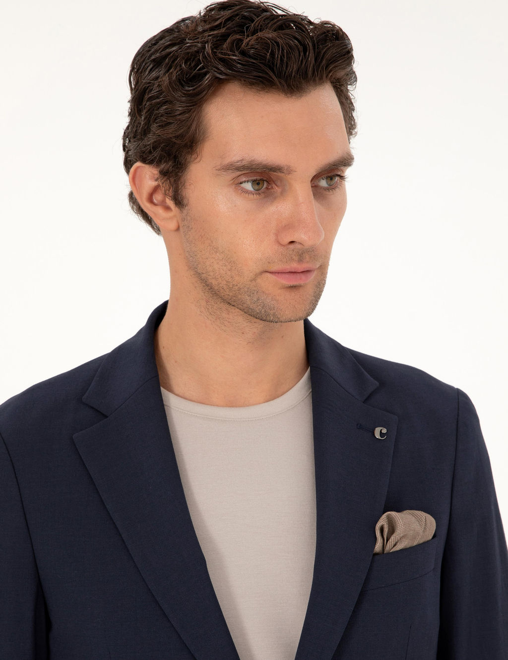 Темно-синий приталенный костюм - Cacharel фото 2