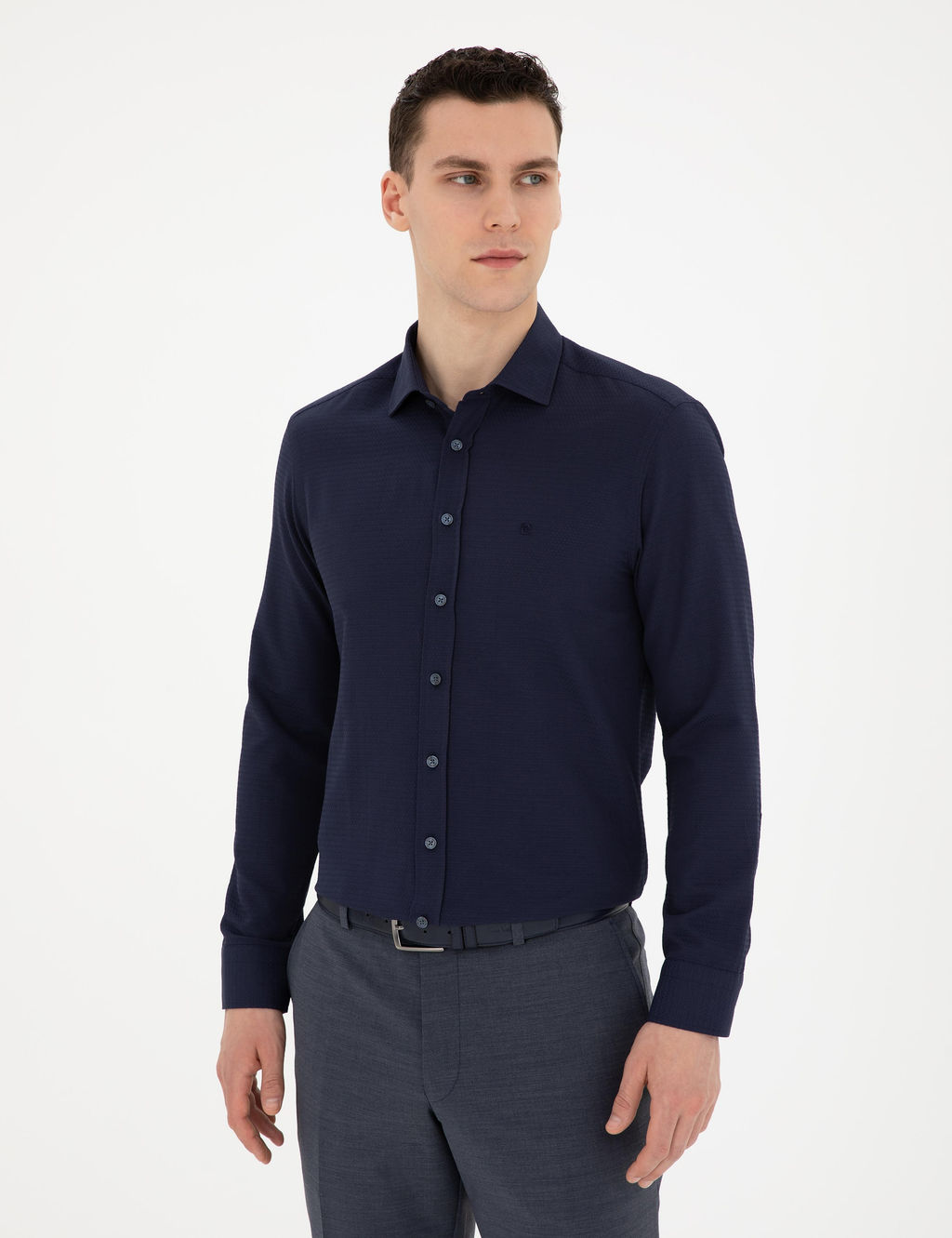 Lacivert Slim Fit Arm_rl_ Uzun Kollu G_mlek