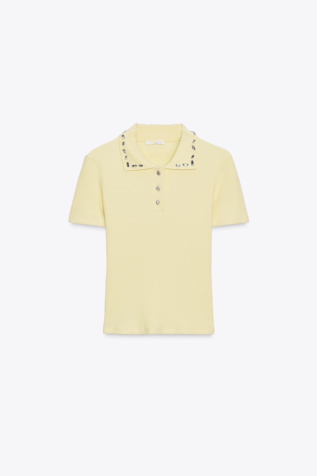 JEWEL COLLAR RIBBED POLO SHIRT - Zara фото 7