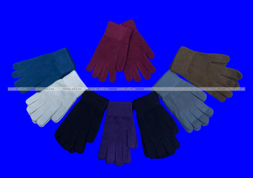 Цена за 12 пар. КОРОНА перчатки женские АССОРТИ с начесом