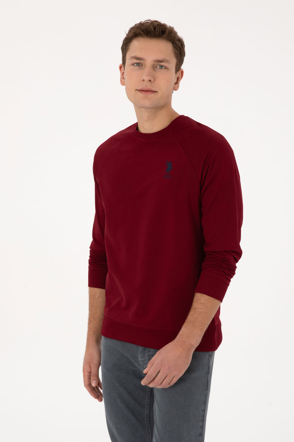 Erkek Bordo Basic Sweatshirt - U.s. polo assn фото 3