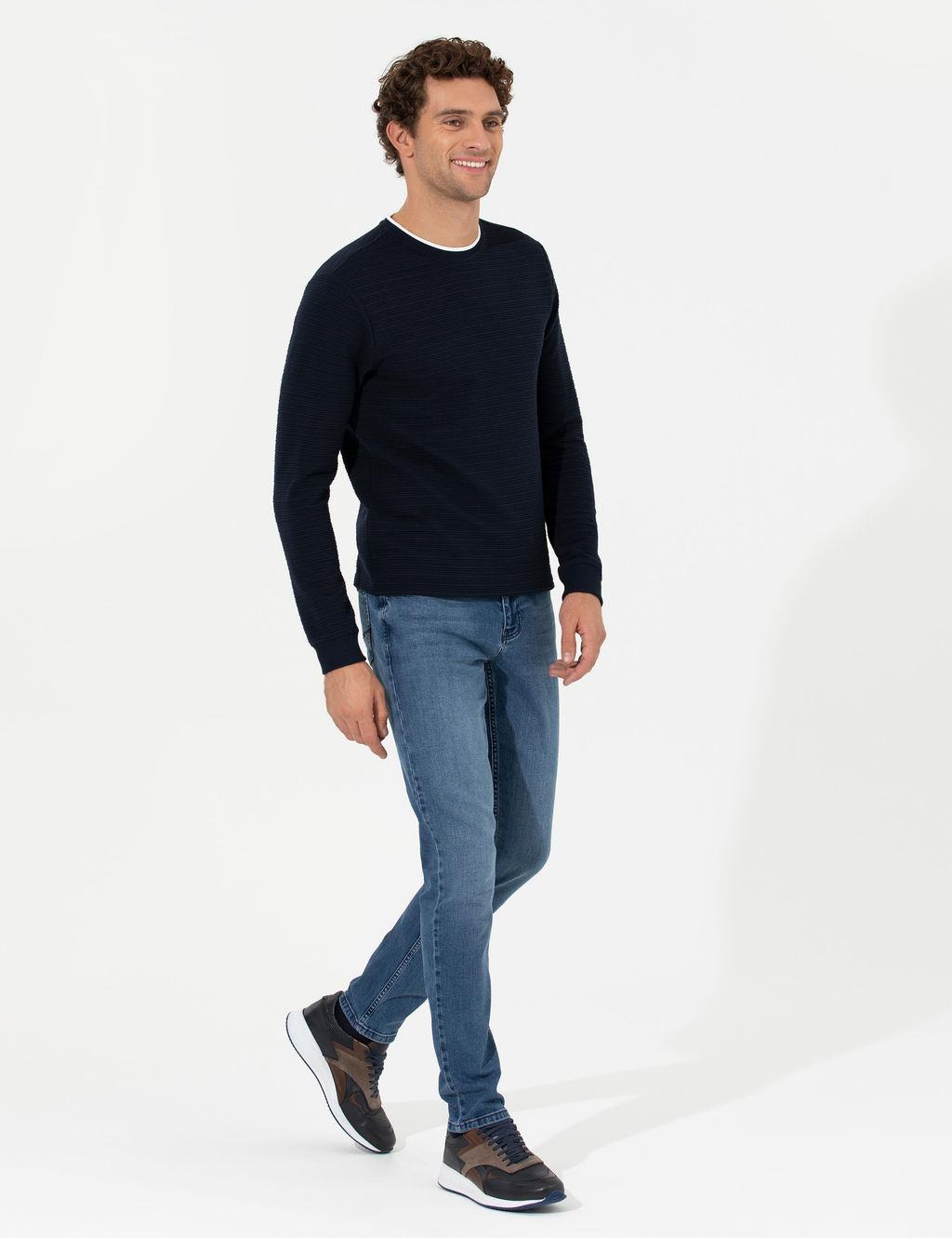 Синие джинсовые брюки узкого кроя - Cacharel фото 3