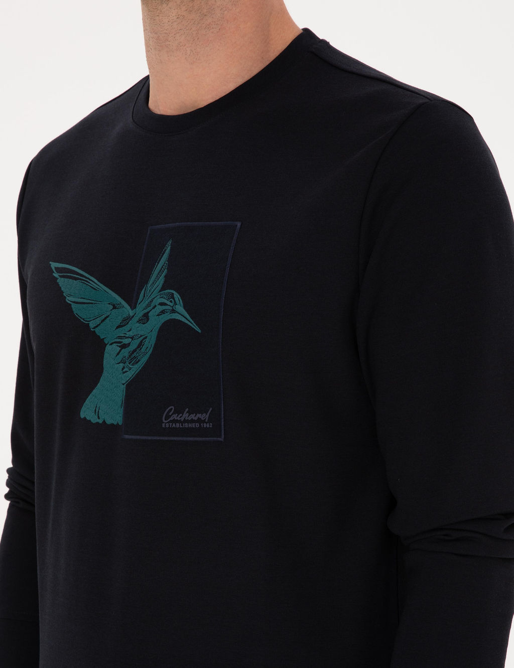 Lacivert Regular Fit Bisiklet Yaka Sweatshirt